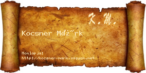 Kocsner Márk névjegykártya