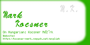 mark kocsner business card